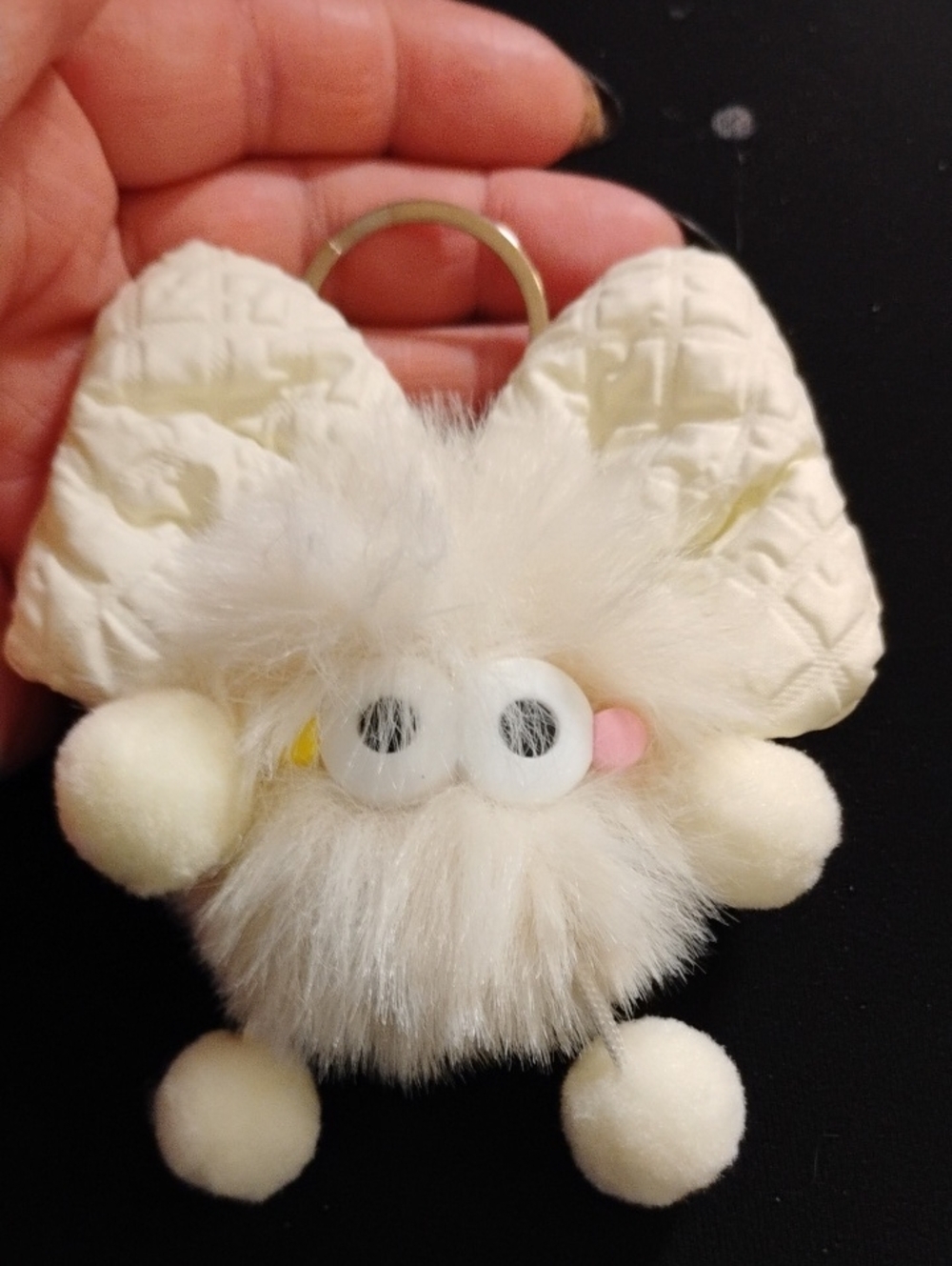 Plush Fluffy Cream Keychain Charm